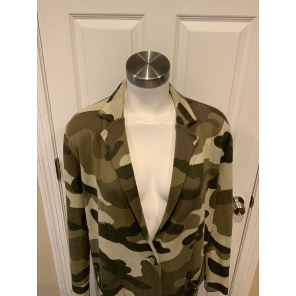 Maeve Anthropologie Green Camo Long Cardigan Sweater, Size XS - Picture 2 of 7